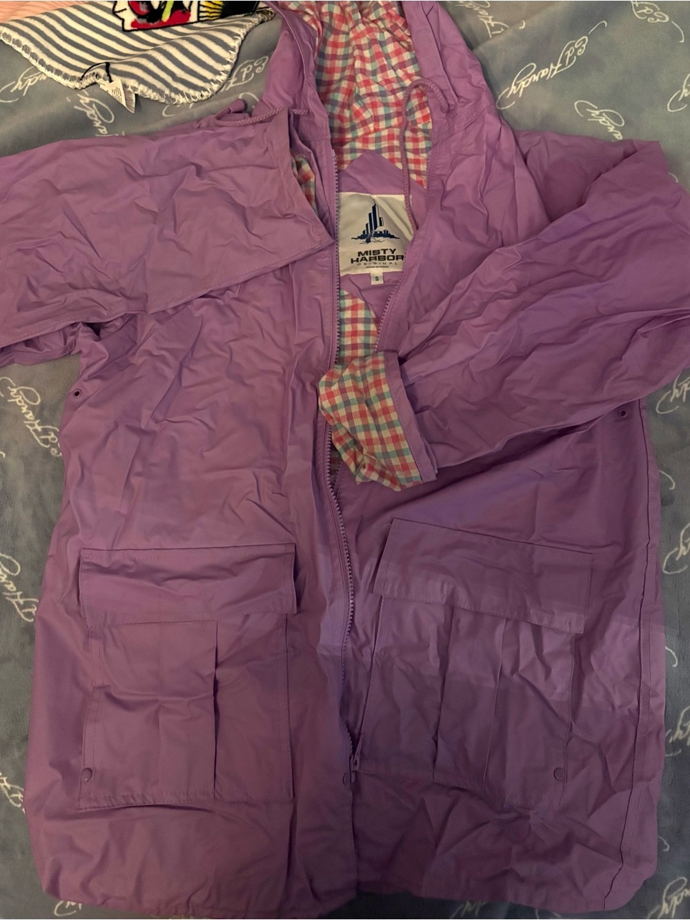Lavender Hooded rain jacket